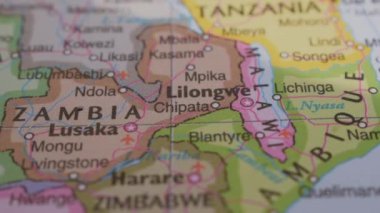Seyahat Kavramı Pin Pimi Lilongwe 'nin Siyasi Haritasını Gösteriyor