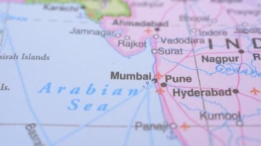 Seyahat Kavramı Pin Pin Bombay 'ın Politik Haritasını Gösteriyor