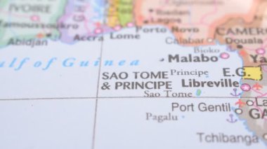Sao Tome & Principe Konumu, Kırmızı Pin Noktalı Politik Harita
