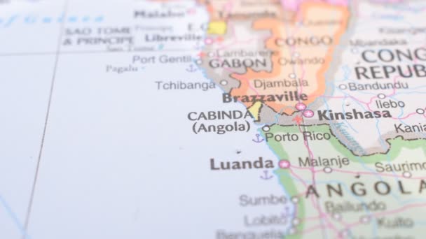 Localisation Cabinda Sur Carte Politique Concept Voyage Macro Close View — Video