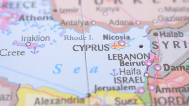 Місце Розташування Кіпру Політична Мапа Червоним Наступом — стокове відео