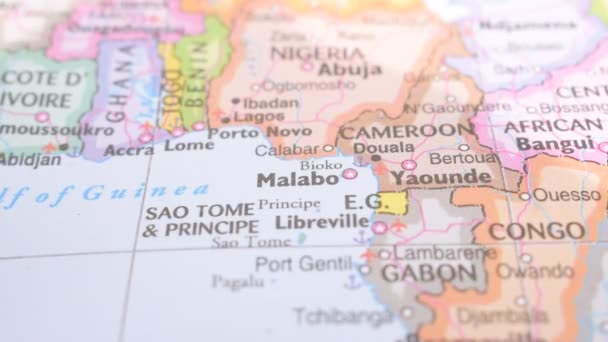 Ubicación Malabo Mapa Político Con Alfiler Rojo Señalando — Vídeos de Stock