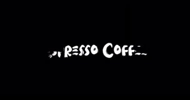 Grunge Geçiş Tipografisinin Espresso Kahve Efekti Siyah Arkaplan Üzerine Metin Animasyonu 