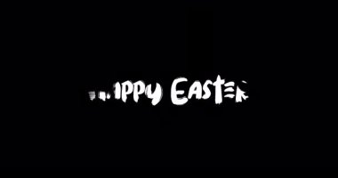 Mutlu Paskalyalar. Grunge Geçiş Tipografi Metin Animasyonu Siyah Arkaplan Efekti 