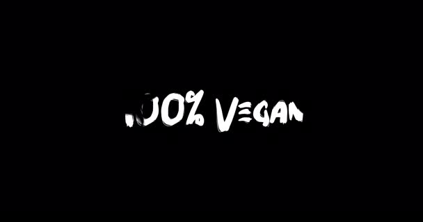 100 Vegan Effect Grunge Átmeneti Tipográfia Szöveg Animáció Fekete Háttér — Stock videók