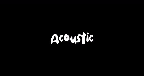 Grunge Geçiş Tipografisinin Akustik Efekti Siyah Arkaplan Üzerinde Metin Canlandırması — Stok video