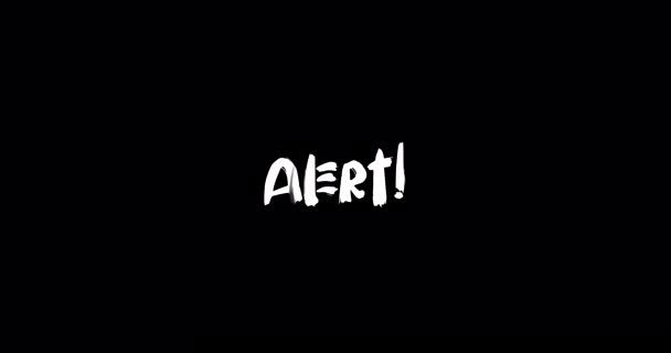 Συναγερμός Επίδραση Της Grunge Μετάβασης Τυπογραφία Κείμενο Animation Μαύρο Φόντο — Αρχείο Βίντεο