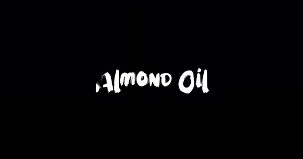 Amandelolie Effect Van Grunge Transitie Typografie Tekst Animatie Zwarte Achtergrond — Stockvideo