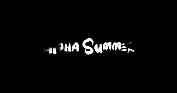 Aloha Summer Effekt Grunge Overgang Typografi Tekst Animasjon Svart Bakgrunn – stockvideo