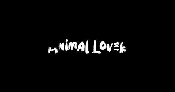 Animal Lover Effect Grunge Átmeneti Tipográfia Szöveg Animáció Fekete Háttér — Stock videók