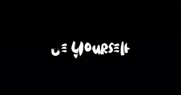 Yourself Effect Grunge Transition Typografie Tekst Animatie Zwarte Achtergrond — Stockvideo