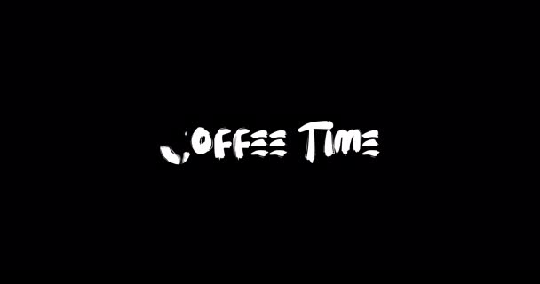 Grunge变换字体动画在黑色背景下的咖啡时间效应 — 图库视频影像