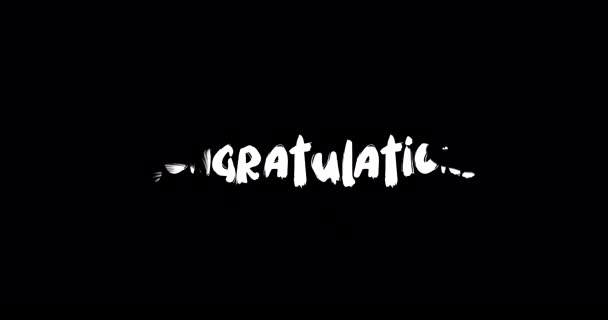 Gratulacje Wpływ Grunge Transition Typografia Tekst Animacja Czarnym Tle — Wideo stockowe