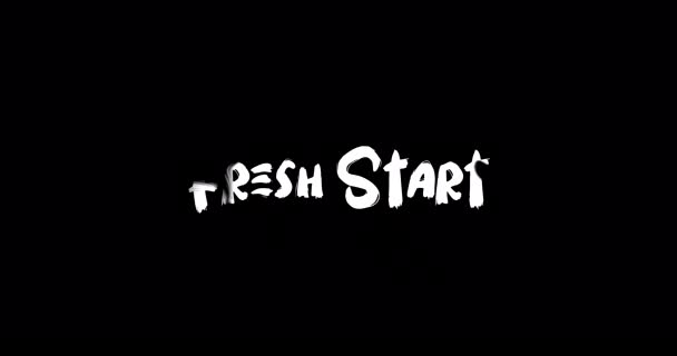 Frisk Start Effekt Grunge Overgang Typografi Tekst Animasjon Svart Bakgrunn – stockvideo