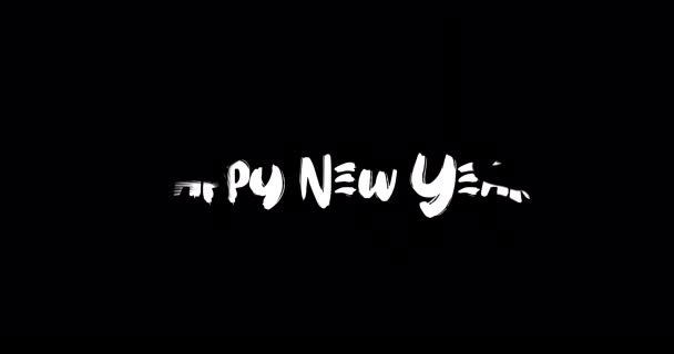 Ευτυχισμένο Νέο Έτος Επίδραση Της Grunge Μετάβασης Τυπογραφία Κείμενο Animation — Αρχείο Βίντεο