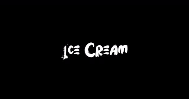 ブラックバックグラウンドにおけるタイポグラフィテキストアニメーションのアイスクリームグラウンジ移行効果 — ストック動画