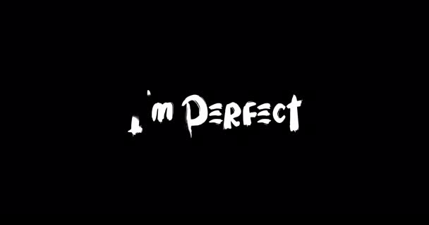 Jsem Perfektní Grunge Transition Effect Typography Textová Animace Černém Pozadí — Stock video