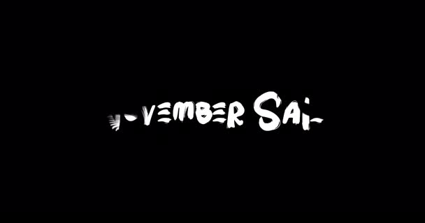 November Sale Grunge Transition Effect Typography Textová Animace Černém Pozadí — Stock video