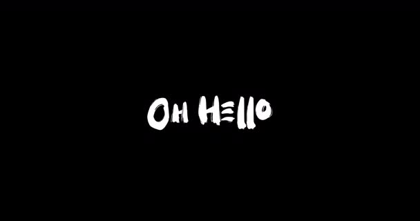 Hello Grunge Übergangseffekt Der Typografie Textanimation Auf Schwarzem Hintergrund — Stockvideo