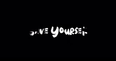 Kendinizi Grunge Geçiş Efektini Kaydedin Siyah Arkaplan Üzerine Metin Canlandırması 