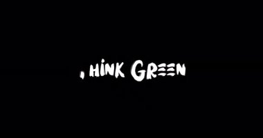 Siyah Arkaplan Üzerine Yazı Animasyonunun Yeşil Grunge Geçiş Efektini Düşün 