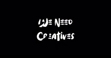 Kara Arkaplan Üzerine Yazı Animasyonunun Yaratıcı Grunge Geçiş Efektine İhtiyacımız var 