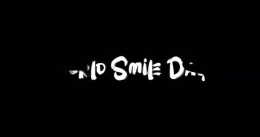  Grunge Geçiş Gününün Dünya Gülme Günü Efekti Siyah Arkaplan Üzerine Metin Animasyonu 