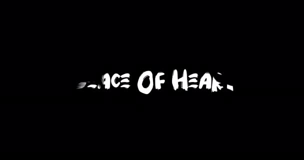 Paz Coração Grunge Transição Efeito Tipografia Animação Texto Fundo Preto — Vídeo de Stock