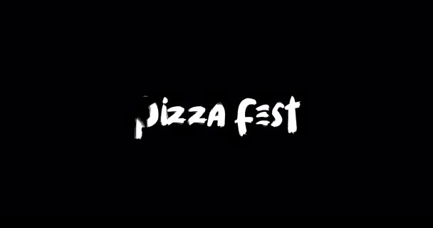 Pizza Fest Grunge Transition Effect Typography Tekst Animacja Czarnym Tle — Wideo stockowe