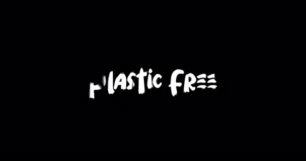 Plastic Free Grunge Transition Effect Typography Textová Animace Černém Pozadí — Stock video