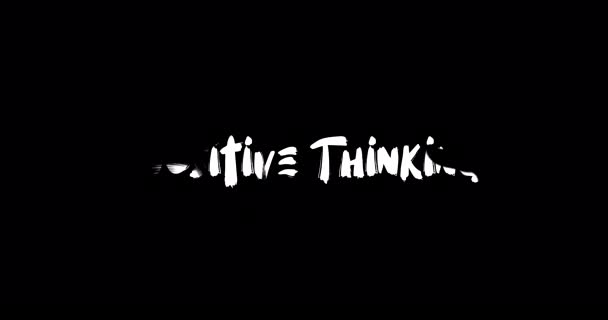 Pozitivní Myšlení Grunge Transition Effect Typography Text Animation Black Background — Stock video