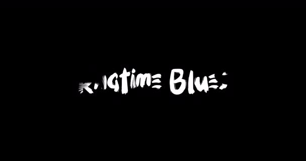 Ragtime Blue Grunge转换对字体文字动画对黑色背景的影响 — 图库视频影像