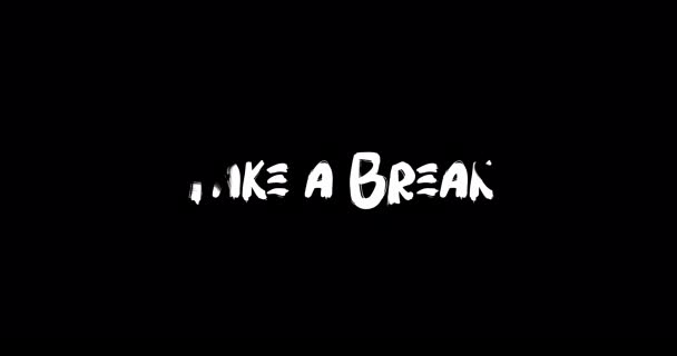 Take Break Grunge Transition Effect Typography Text Animation Black Background — Stock Video