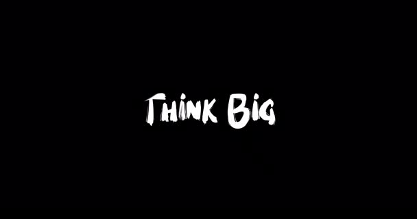 Σκεφτείτε Big Grunge Transition Effect Typography Κείμενο Animation Μαύρο Φόντο — Αρχείο Βίντεο