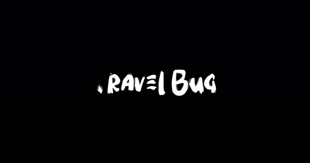 Viagem Bug Grunge Transição Efeito Tipografia Animação Texto Fundo Preto — Vídeo de Stock