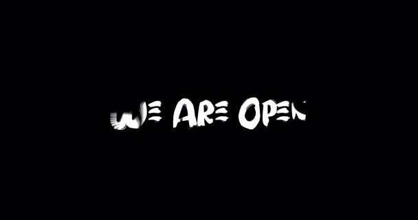 Open Grunge Transition Effet Typographie Animation Texte Sur Fond Noir — Video