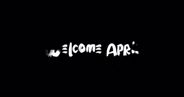 Welcome April Effect Grunge Transition Typography Textová Animace Černém Pozadí — Stock video