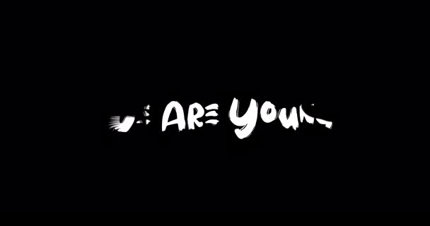 Young Effect Grunge Transition Typography Textová Animace Černém Pozadí — Stock video
