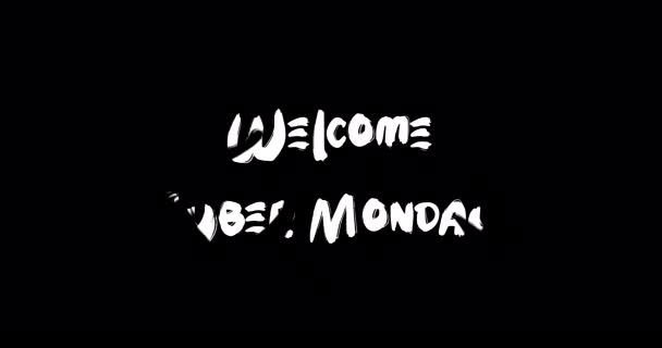 Welcome Cyber Monday Effect Grunge Transition Typography Textová Animace Černém — Stock video