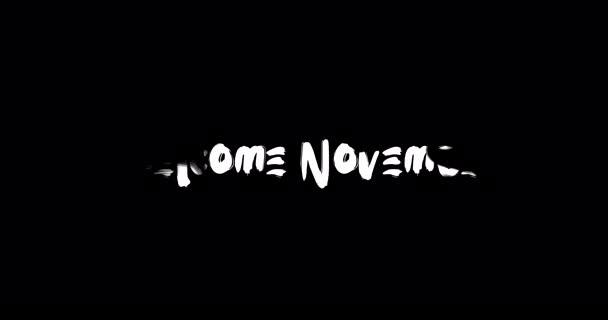 Welkom November Effect Van Grunge Transitie Typografie Tekst Animatie Zwarte — Stockvideo
