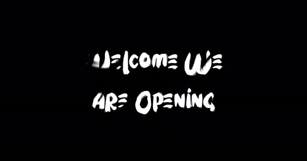 Welcome Opening Effect Grunge Transition Typography Textová Animace Černém Pozadí — Stock video