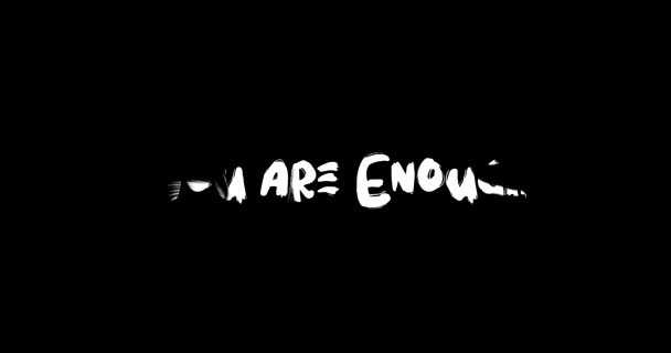 You Enough Effect Grunge Transition Typografie Tekst Animatie Zwarte Achtergrond — Stockvideo