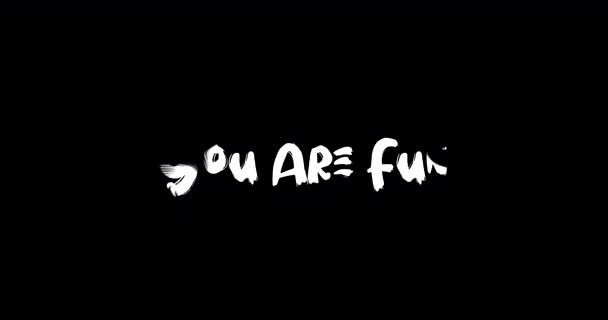 You Fun Effect Grunge Transition Typografie Tekst Animatie Zwarte Achtergrond — Stockvideo