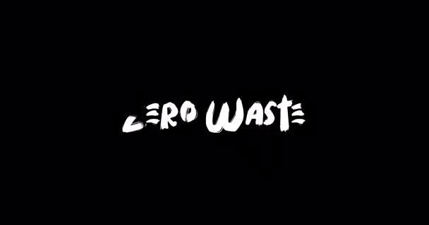Zero Waste Effect Grunge Transition Typografi Text Animation Svart Bakgrund — Stockvideo