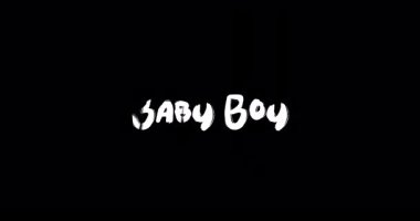 Grunge Geçiş Tipografisi Bebek Oğlan Efekti Siyah Arkaplan Üzerinde Metin Canlandırması 