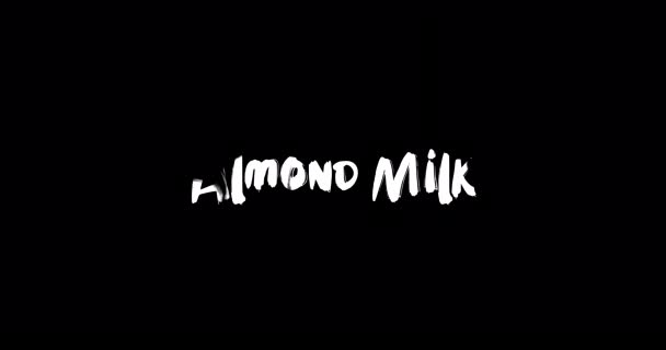 Grunge Geçiş Tipografisi Nin Badem Sütü Efekti Siyah Arkaplan Üzerinde — Stok video
