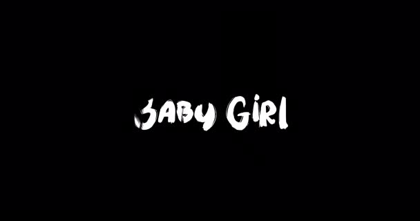 Baby Girl Effect Grunge Transition Typografi Text Animation Svart Bakgrund — Stockvideo