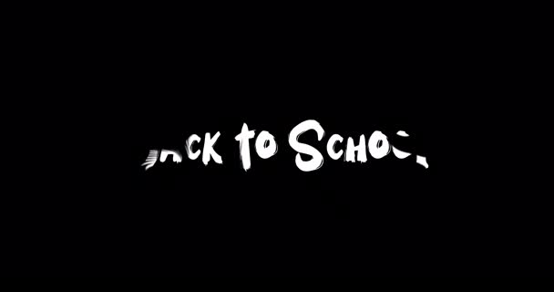 Back School Effect Grunge Transition Typography Textová Animace Černém Pozadí — Stock video