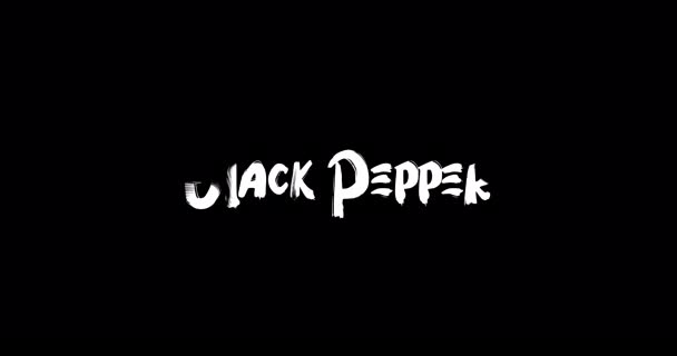 Black Pepper Effect Grunge Transition Typografie Tekst Animatie Zwarte Achtergrond — Stockvideo