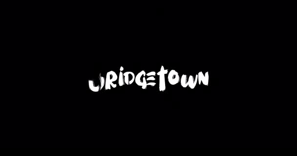 Bridgetown Efeito Tipografia Transição Grunge Animação Texto Fundo Preto — Vídeo de Stock